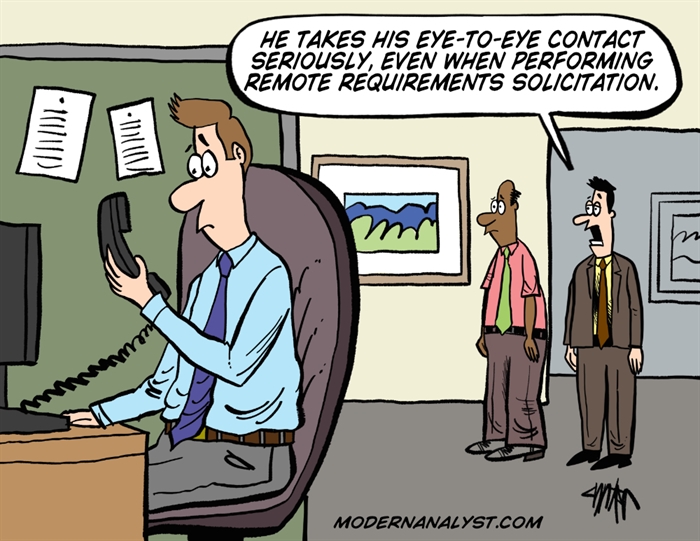 Humor - Cartoon: Eye to eye requirements elicitation